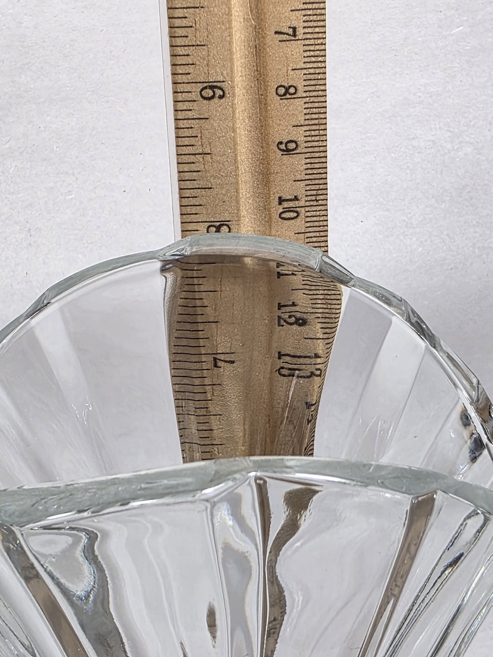 Mikasa Flores 8" Crystal Bud Vase Fan Swirl WX056/621 Japan Vintage - Picture 7 of 9